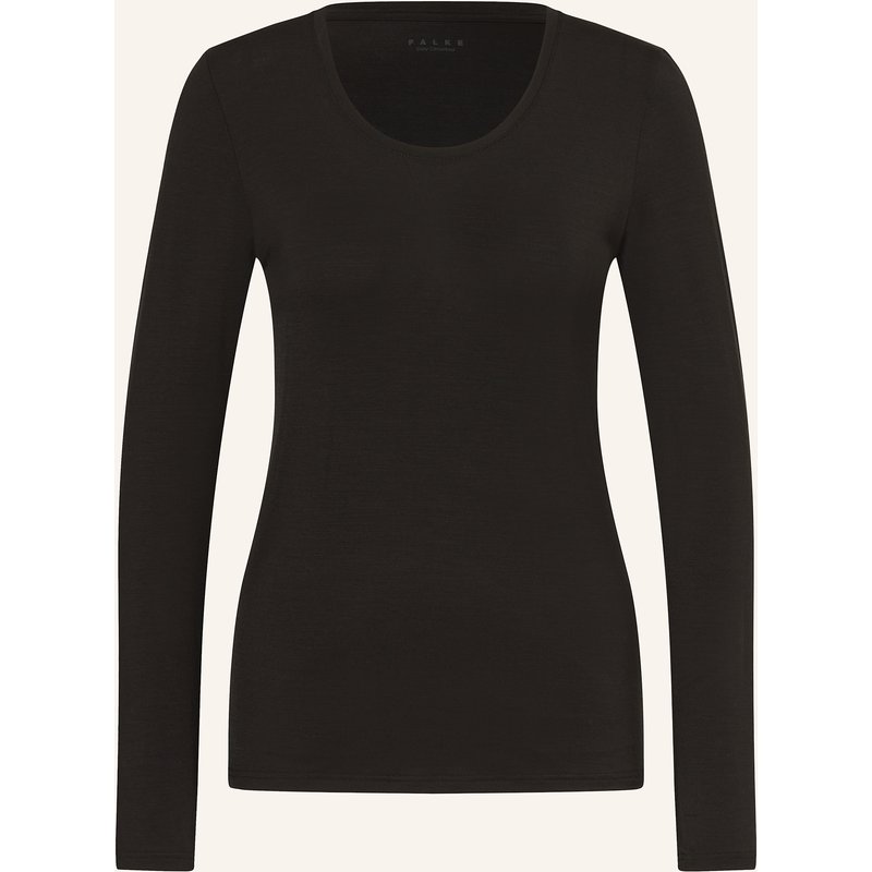 Falke Longsleeve Daily Climawool schwarz