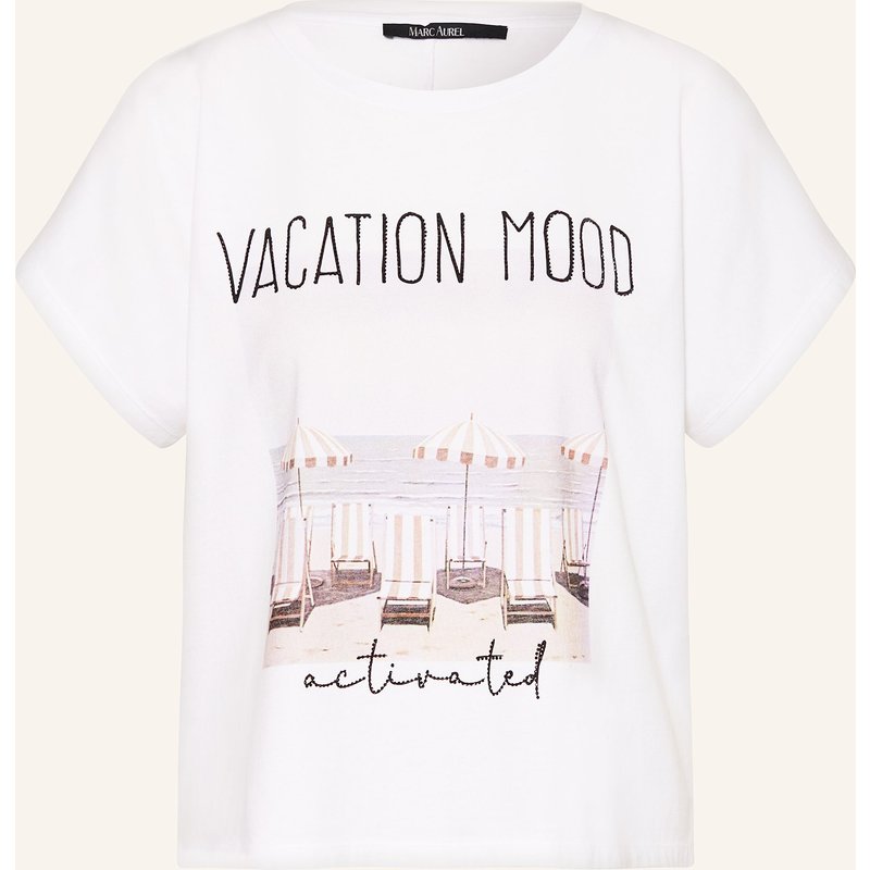 Marc Aurel T-Shirt Mit Schmucksteinen weiss