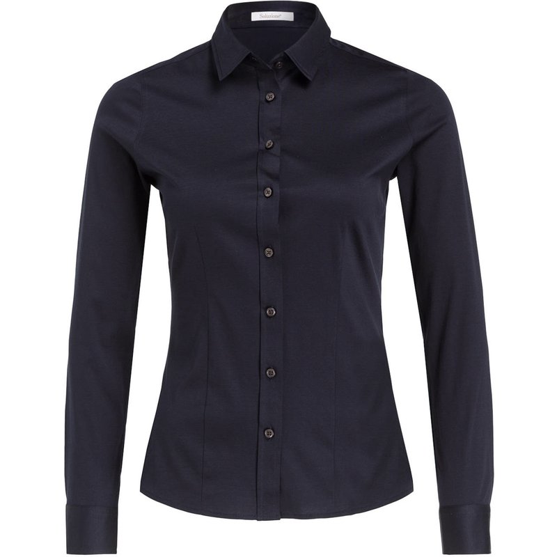 Soluzione Hemdbluse Aus Jersey blau