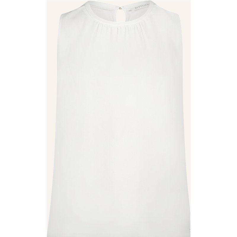 Betty&Co Blusenshirt Mit Webbesatz weiss