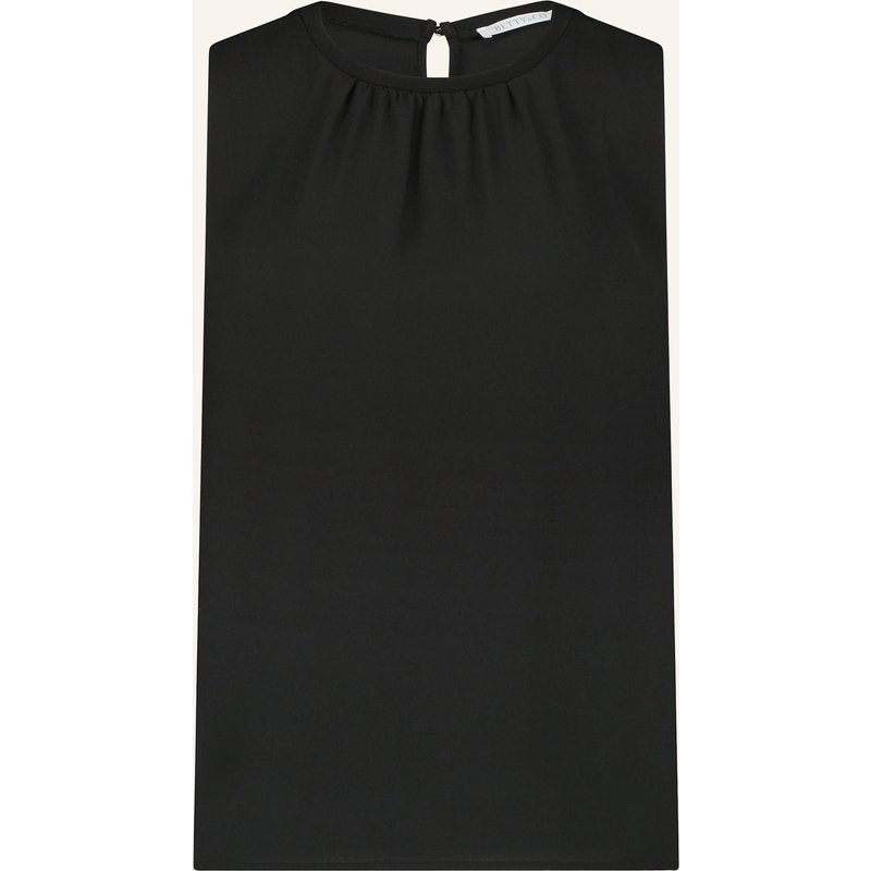 Betty&Co Blusenshirt Mit Webbesatz schwarz