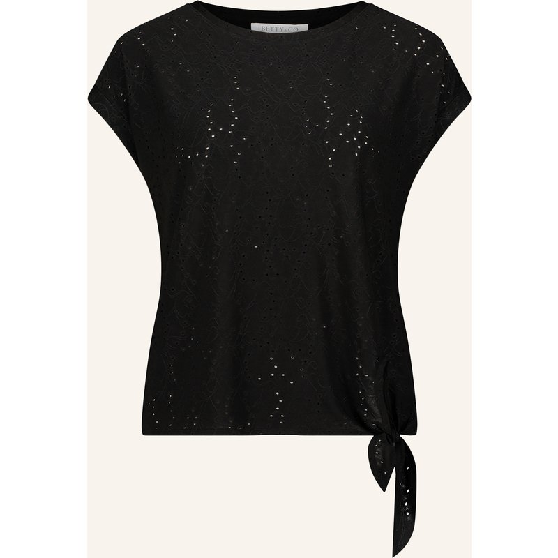 Betty&Co T-Shirt Aus Lochspitze schwarz