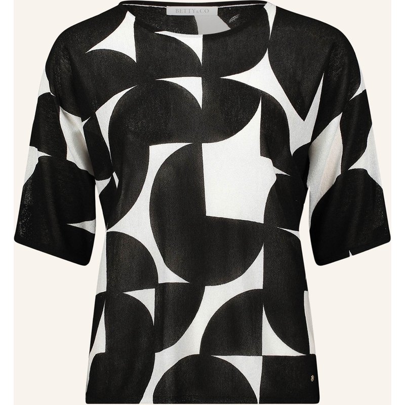 Betty&Co Feinstrickpullover Mit Print schwarz