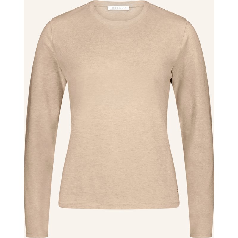 Betty&Co Casual-Shirt Mit Rundhalsausschnitt beige