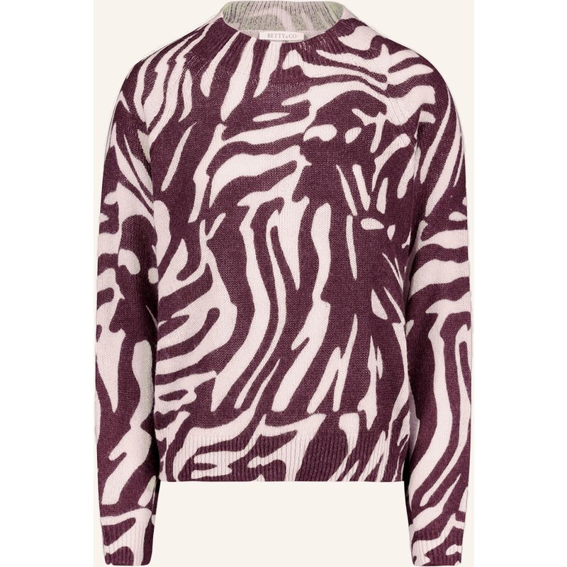 Betty&Co Strickpullover Mit Animalprint rot