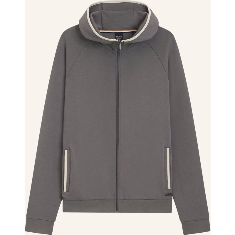Boss Loungewear Jacke Sense Hooded Jacket Regular Fit grau