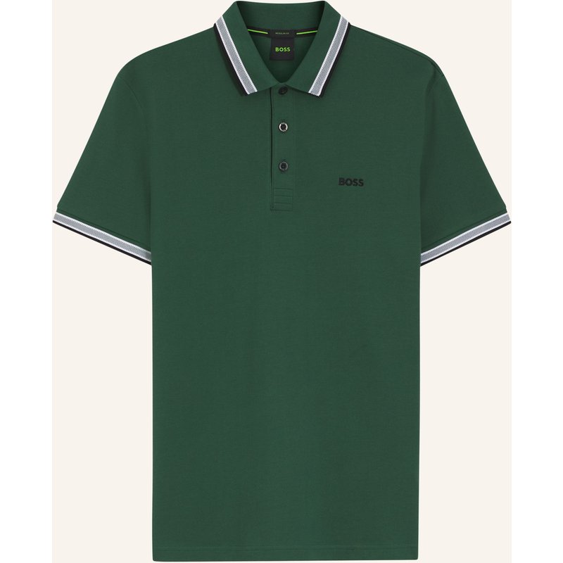 Boss Piqué-Poloshirt Paddy Curved Regular Fit gruen