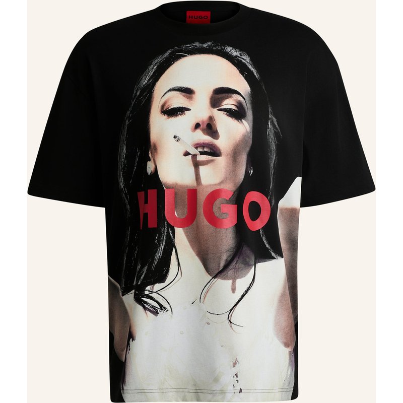 Hugo T-Shirt Duwedie Oversize Fit schwarz