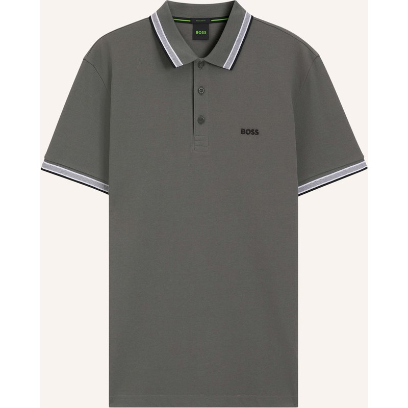 Boss Piqué-Poloshirt Paddy Curved Regular Fit grau