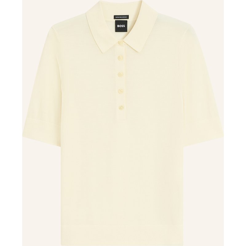 Boss Poloshirt Fidenka Aus Merinowolle beige