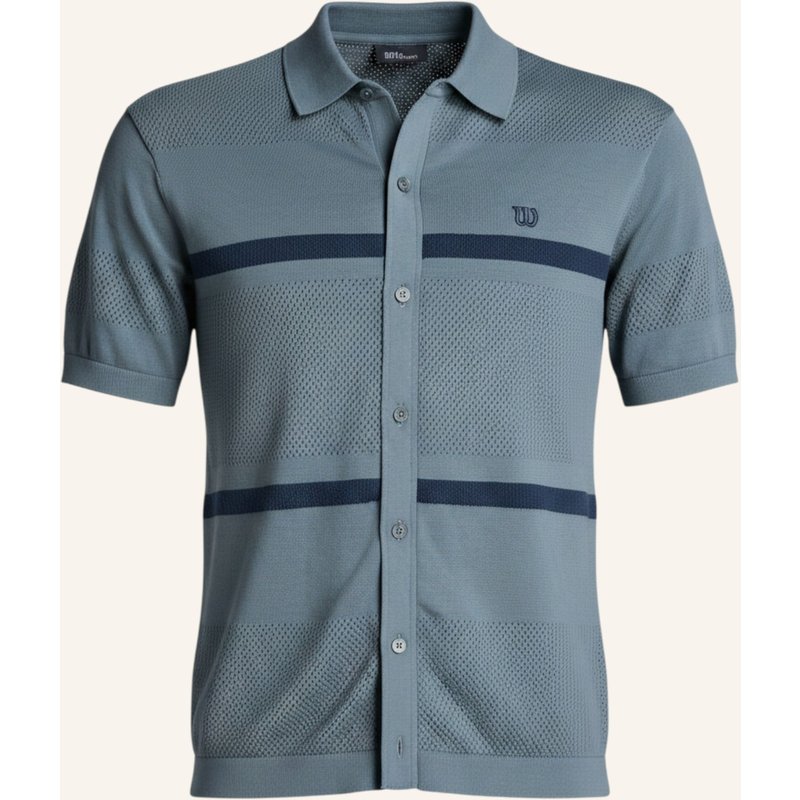 Wilson Poloshirt M Lafayette Pique Button Up Polo grau