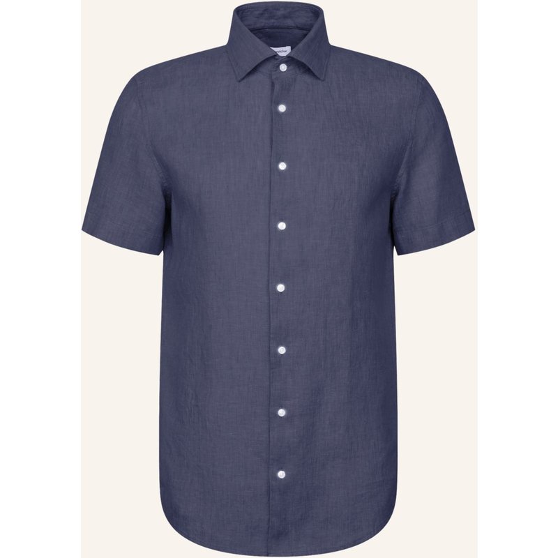 Seidensticker Leinenhemd Slim Fit blau