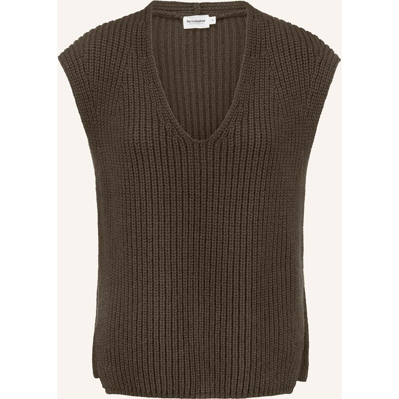 Hessnatur Hessnatur Strick Pullover Relaxed Aus Wolle Mit Bio-Baumwolle gruen