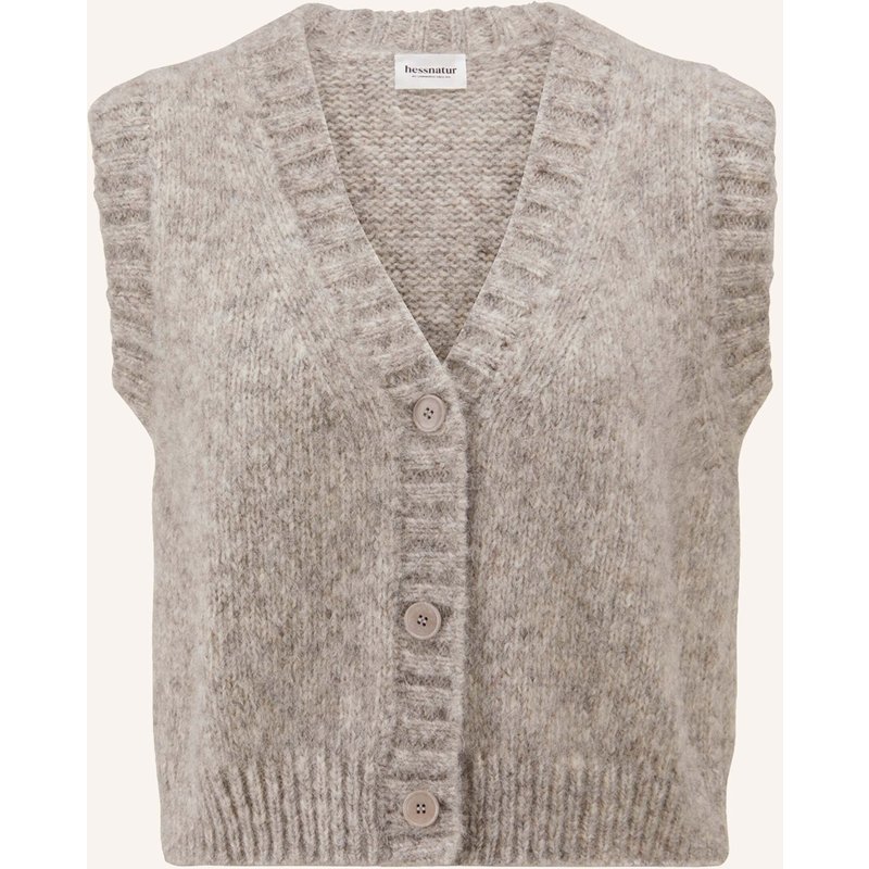 Hessnatur Hessnatur Strickweste Relaxed Aus Alpaka Und Bio-Baumwolle grau