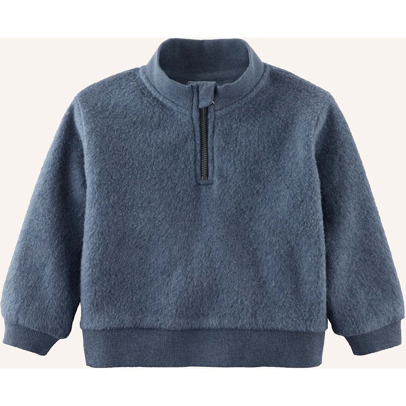 Hessnatur Hessnatur Softfleece Troyer Aus Reiner Bio-Baumwolle blau