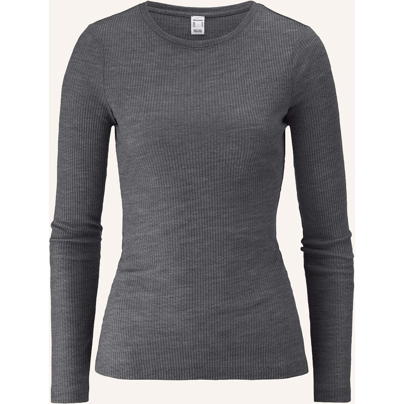 Hessnatur Hessnatur Longsleeve Warm Touch Aus Bio-Schurwolle Und Tencel™ Lyocell grau