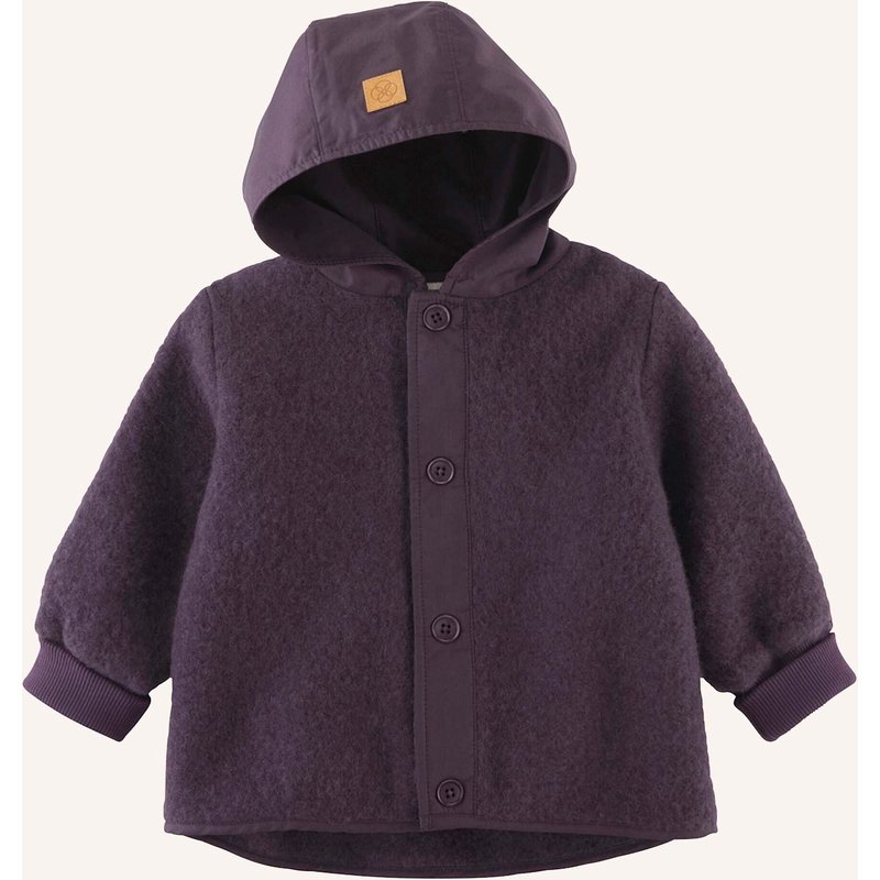 Hessnatur Hessnatur Wollfleece-Jacke Mit Patch Aus Bio-Merinowolle lila