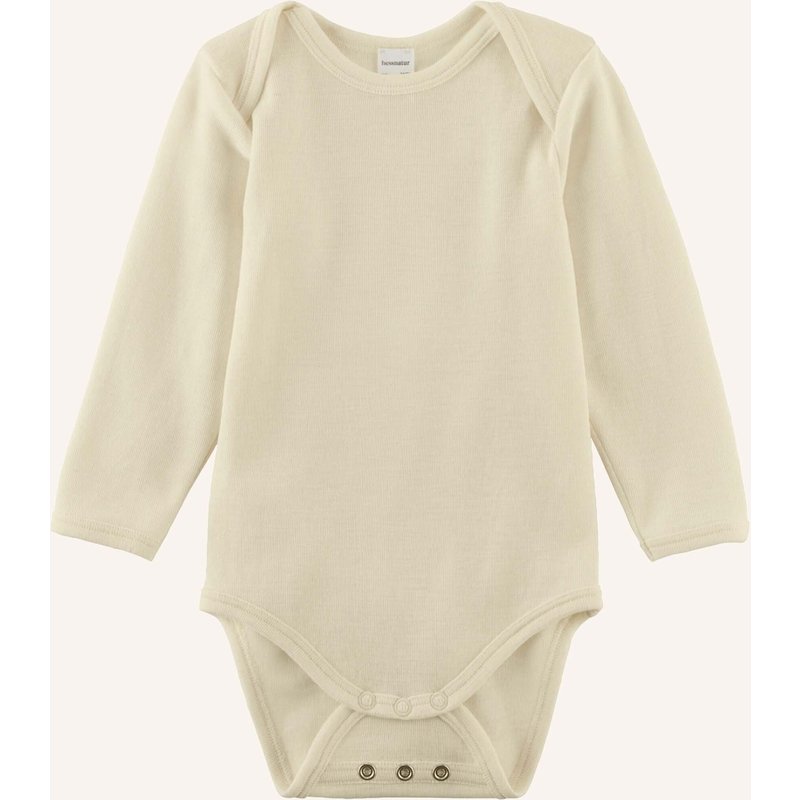 Hessnatur Hessnatur Langarmbody Slim Aus Bio-Merinowolle Mit Seide beige