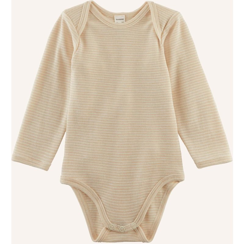 Hessnatur Hessnatur Langarm Body Aus Bio-Merinowolle Mit Seide beige
