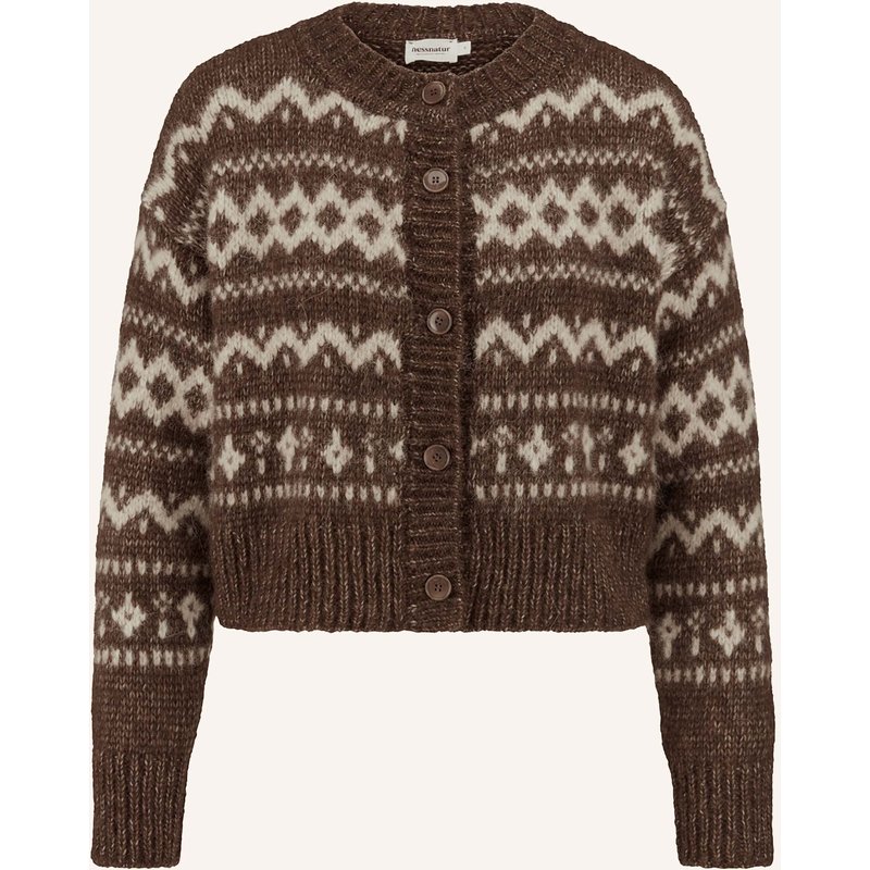 Hessnatur Hessnatur Strickjacke Relaxed Aus Alpaka Mit Bio-Baumwolle braun
