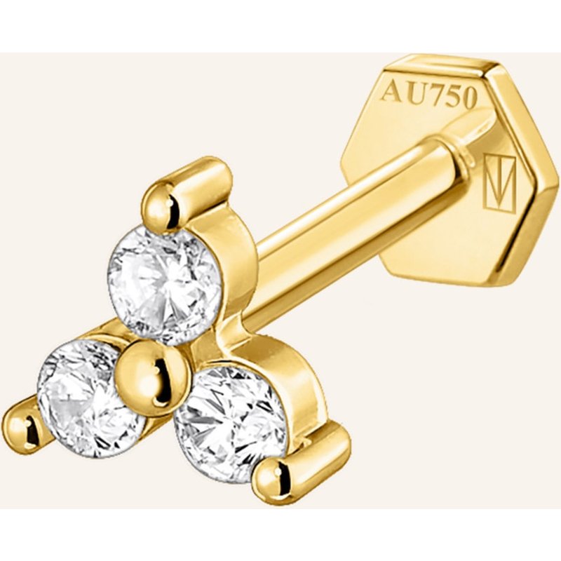 Saboteur Einzel Piercing Stecker Triplex Krappenfassung gold