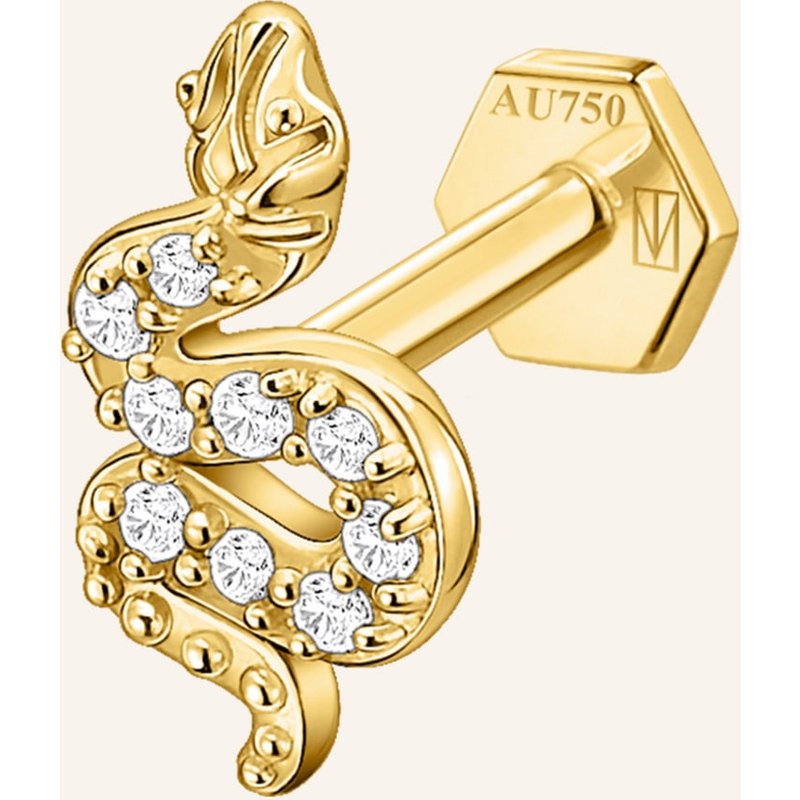 Saboteur Einzel Piercing Stecker Schlange 7 Mm gold