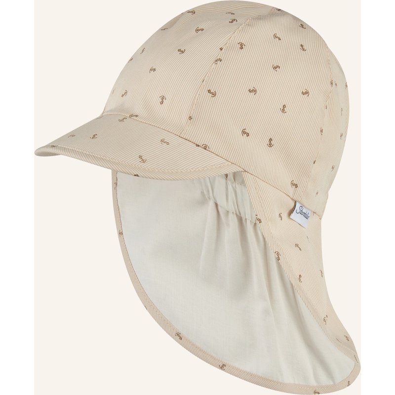 Sterntaler Schirmmütze Mit Nackenschutz Anker beige