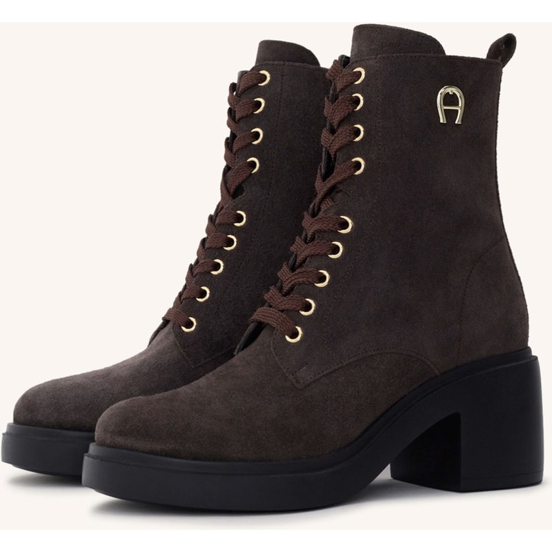 Aigner Block Heel Lace Bootie Nora 1d braun