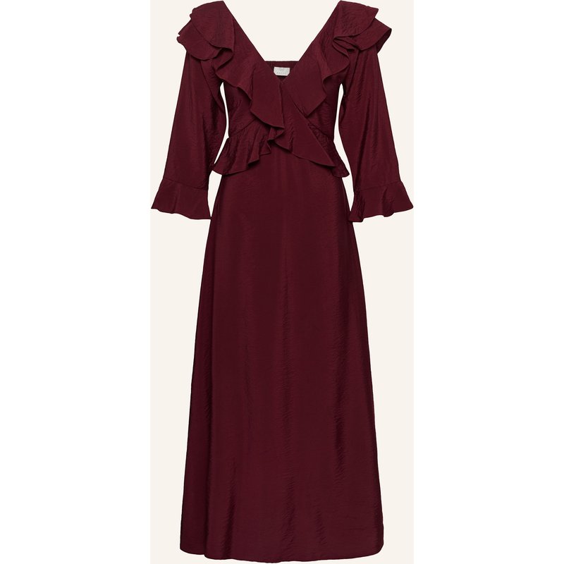Kaffe Maxikleid Mit Volants Kaelsie rot