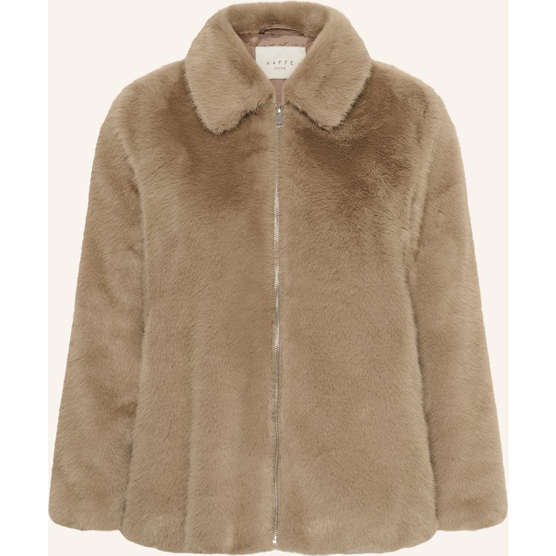 Kaffe Curve Kunstfell-Jacke Kcannison grau