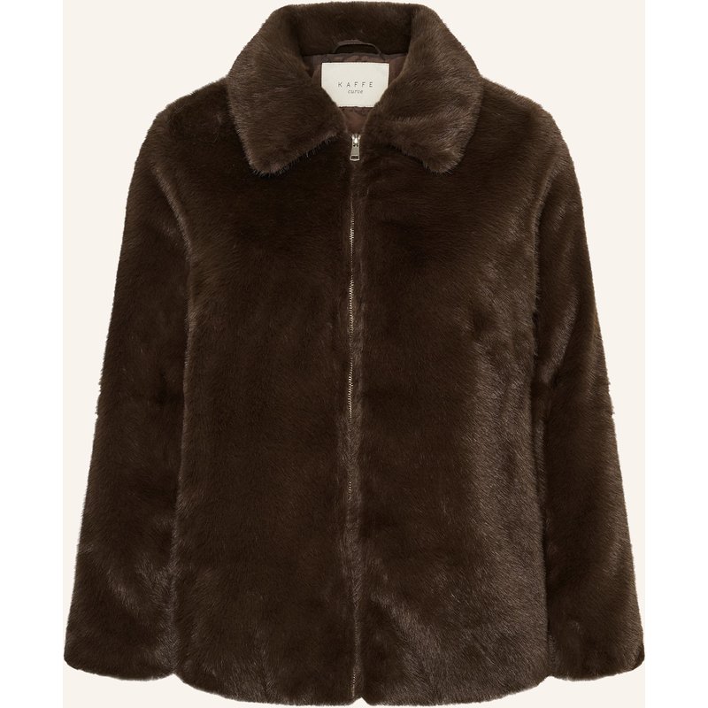 Kaffe Curve Kunstfell-Jacke Kcannison braun
