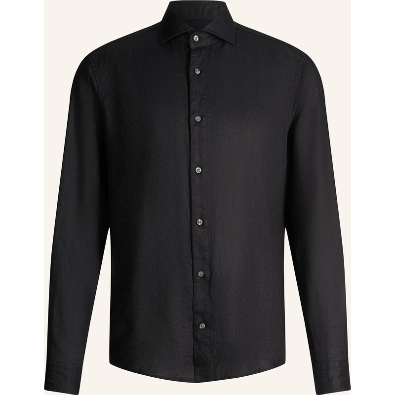 Strellson Leinenhemd Ceasar Slim Fit schwarz