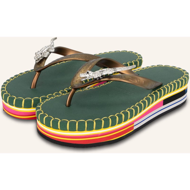 Uzurii Flip Flop Crocodile Colorful Army gruen