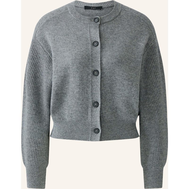Oui Strickjacke grau