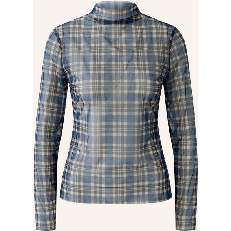 Oui Longsleeve Aus Mesh blau