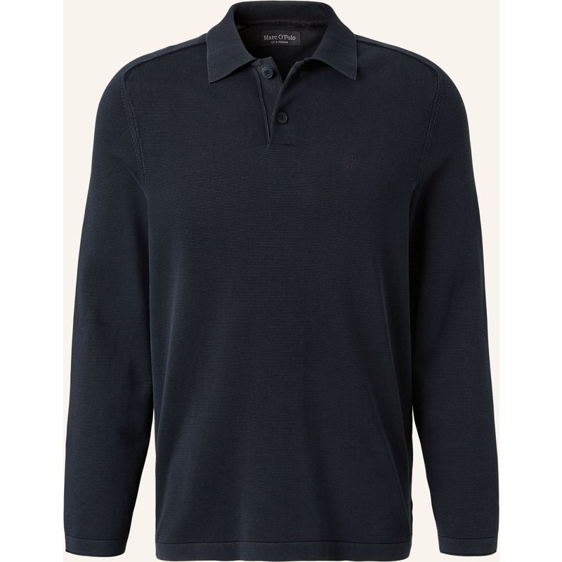 Marc O'polo Strick-Poloshirt blau