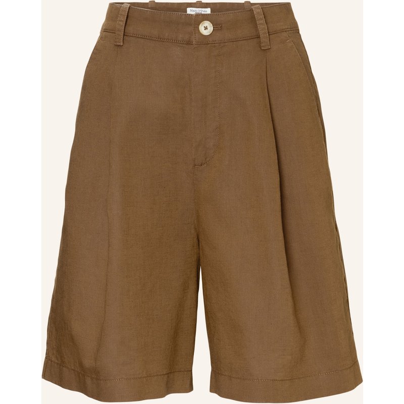 Marc O'polo Denim Bundfalten-Shorts braun
