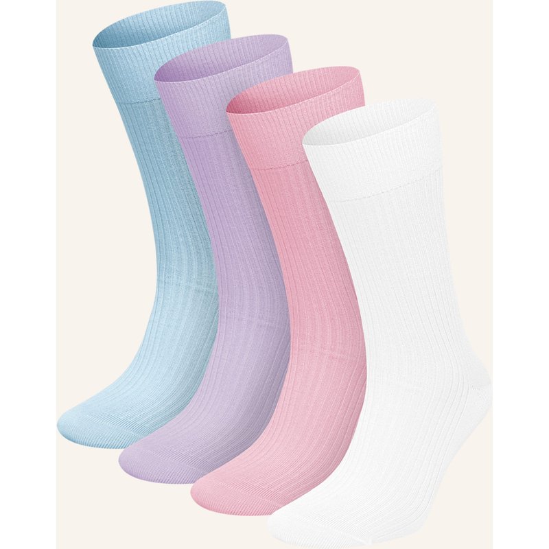 Dillysocks 4er-Pack Socken Premium Ribbed Collection rosa