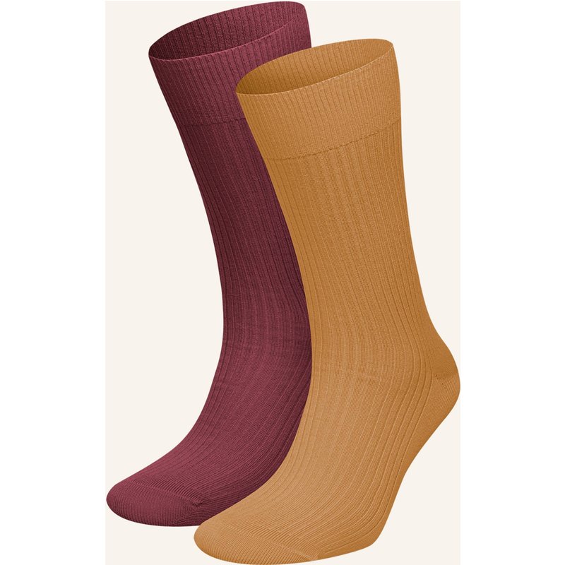 Dillysocks 2er-Pack Socken Premium Ribbed Collection rot