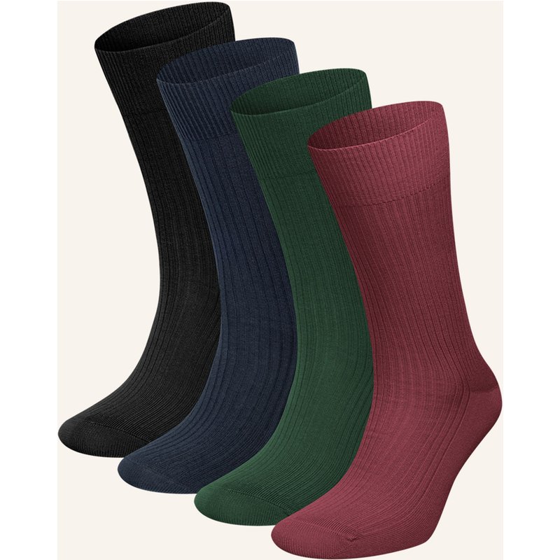 Dillysocks 4er-Pack Socken Premium Ribbed Collection schwarz