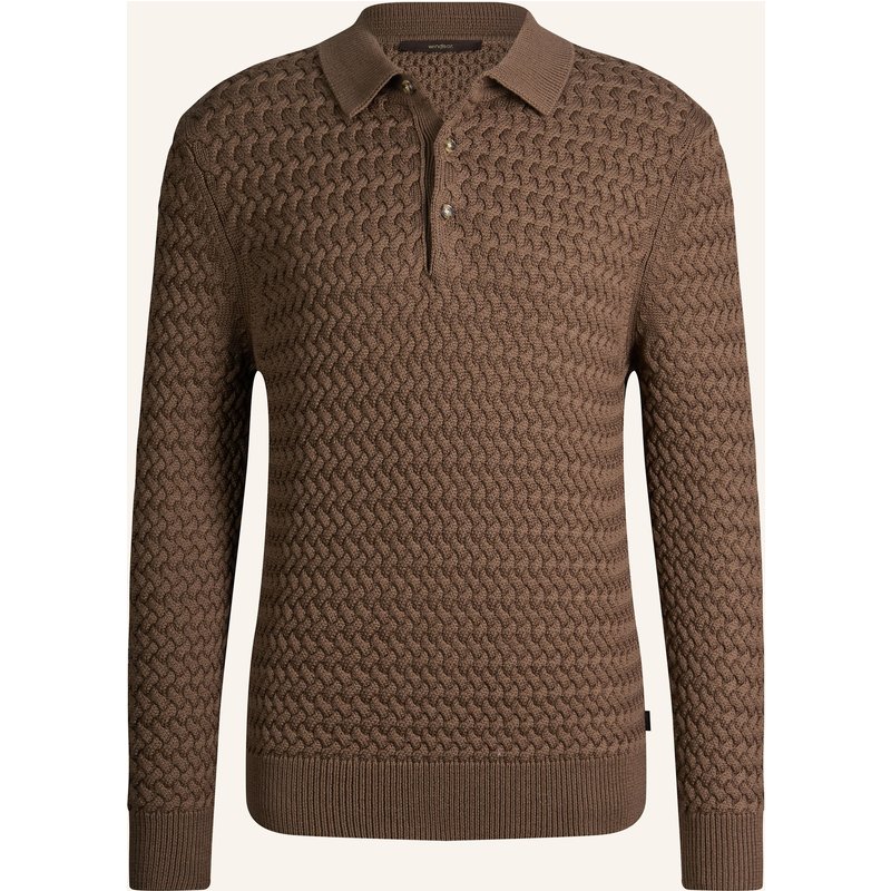 Windsor. Polo-Longsleeve braun