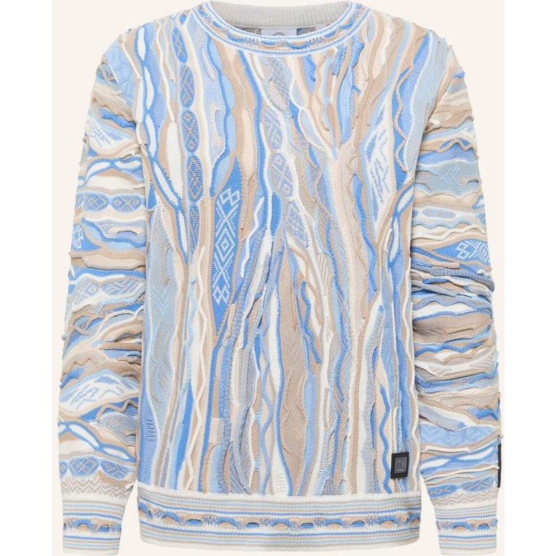 Carlo Colucci Jacquard Strickpullover Fanti blau