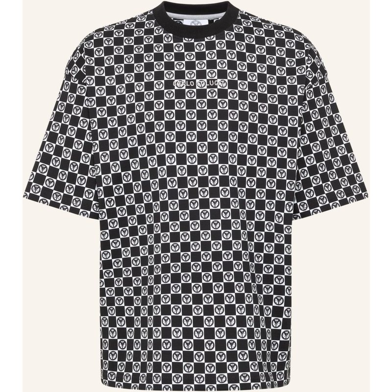 Carlo Colucci T-Shirt - Mosaic Legacy Federspiel schwarz