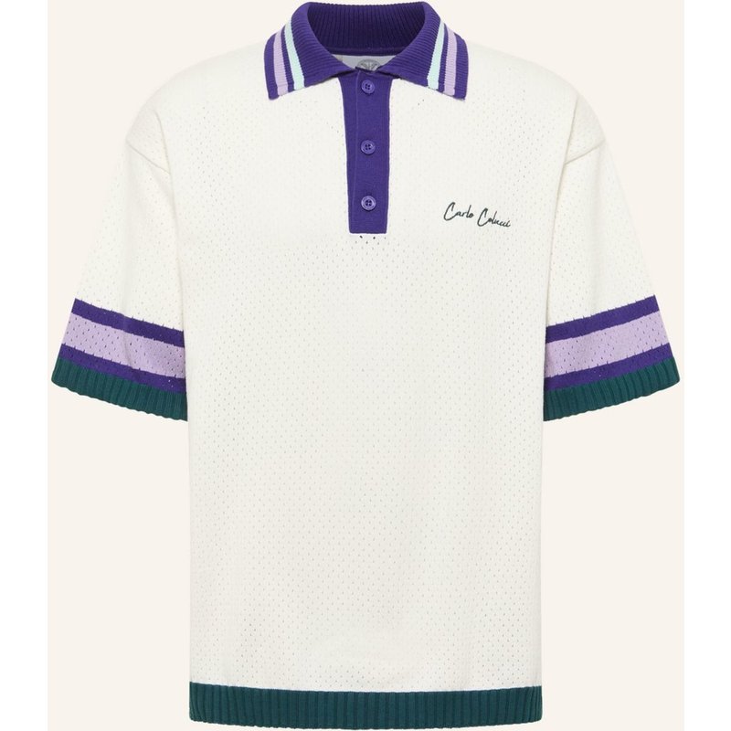 Carlo Colucci Mesh Poloshirt - Match Point Faulhaber weiss