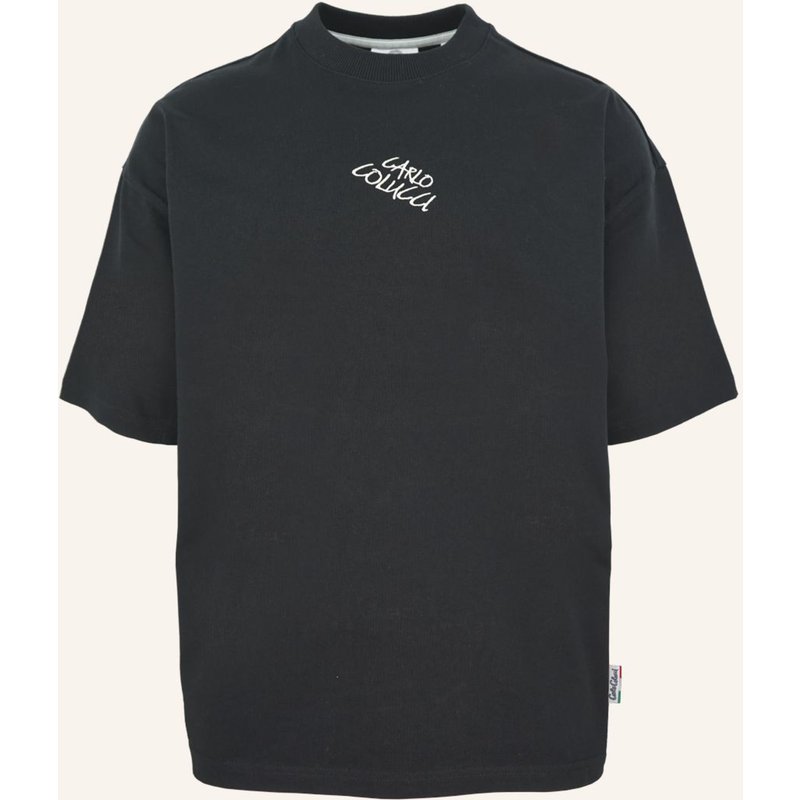 Carlo Colucci Backprint T-Shirt - Liquid Stitches Finetto schwarz