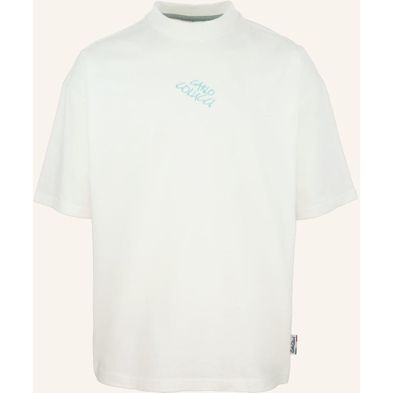 Carlo Colucci Backprint T-Shirt - Liquid Stitches Finetto weiss