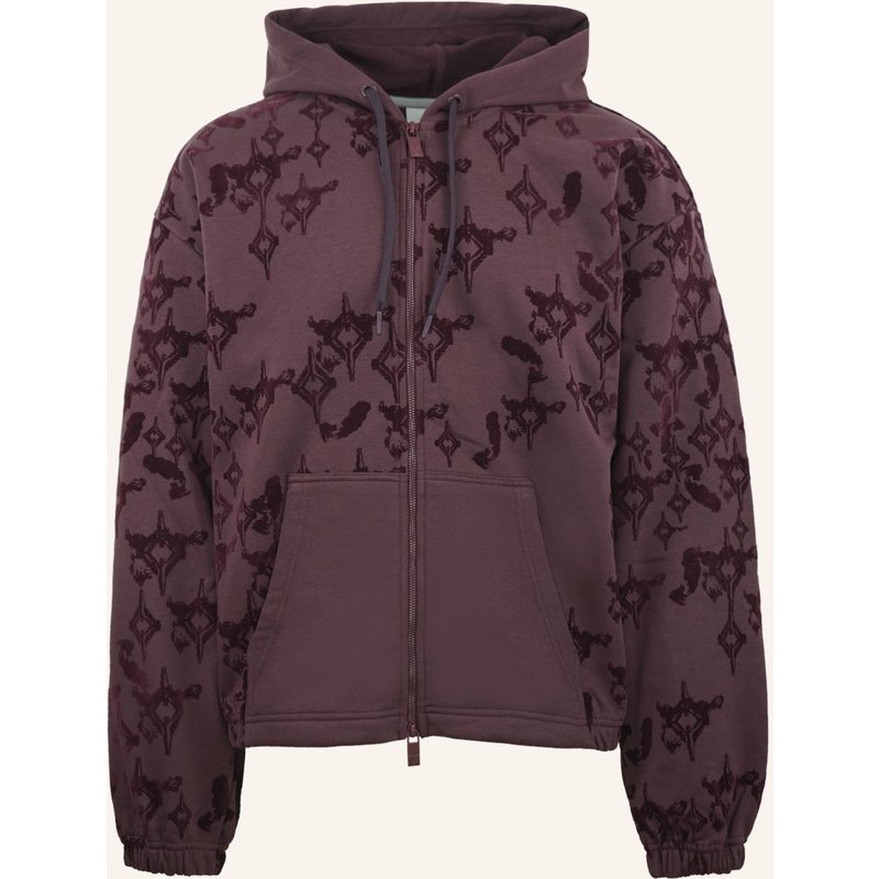 Carlo Colucci Kapuzensweatjacke Mit Flockprint - Soft Impact Flenger rot