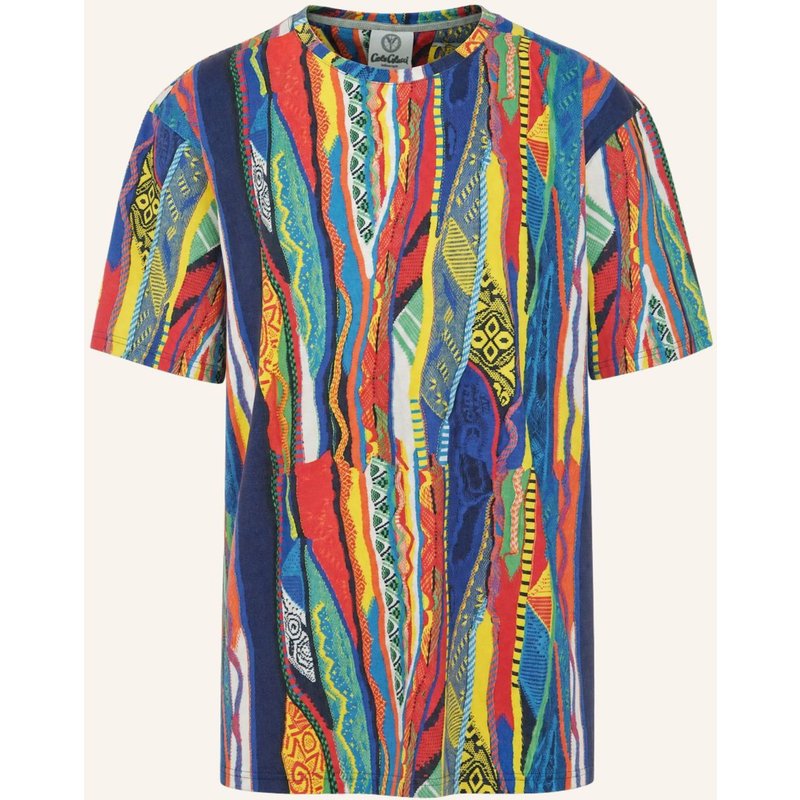 Carlo Colucci Knit Print Story T-Shirt Fiaider blau