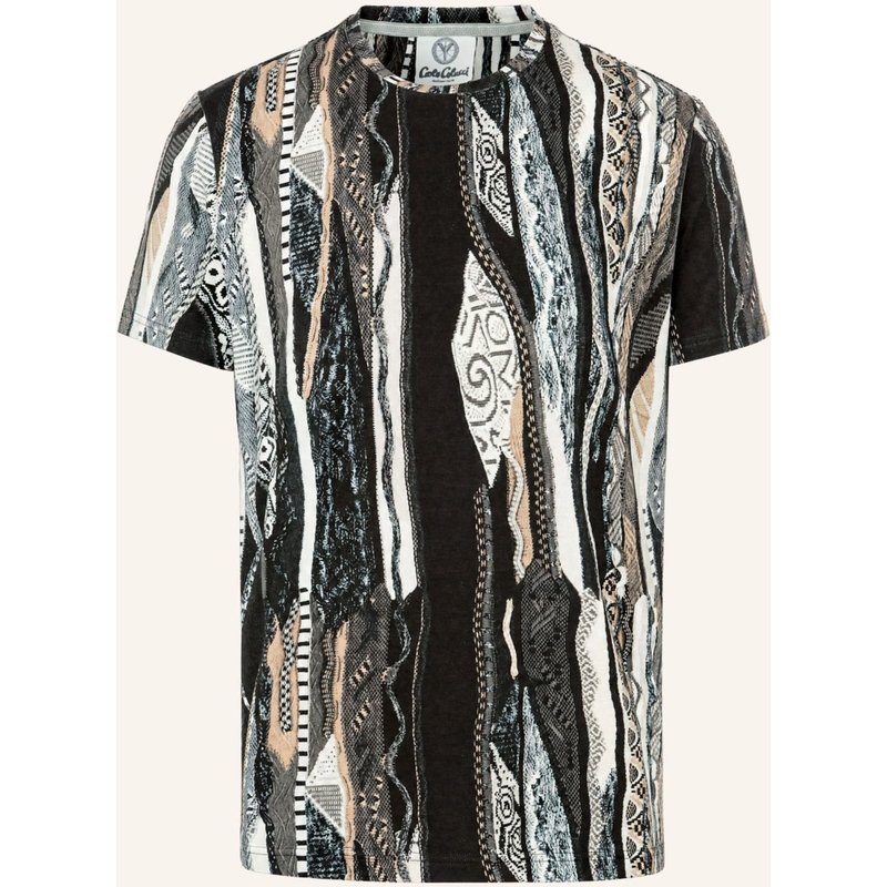 Carlo Colucci Knit Print Story T-Shirt Fiaider schwarz