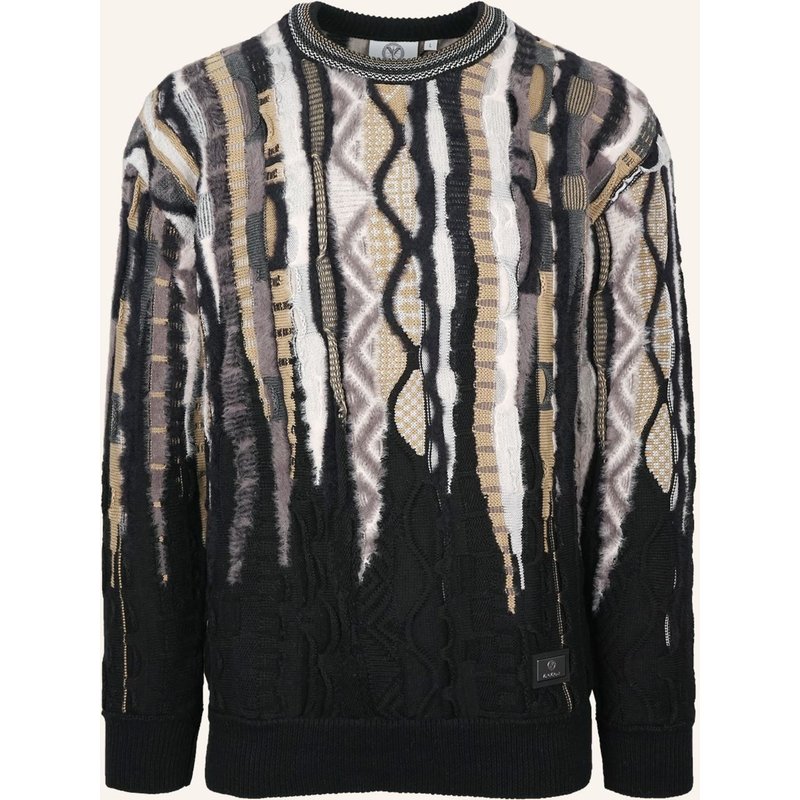 Carlo Colucci Oversize Fluffy Pullover - 3d Knit Frigeri schwarz